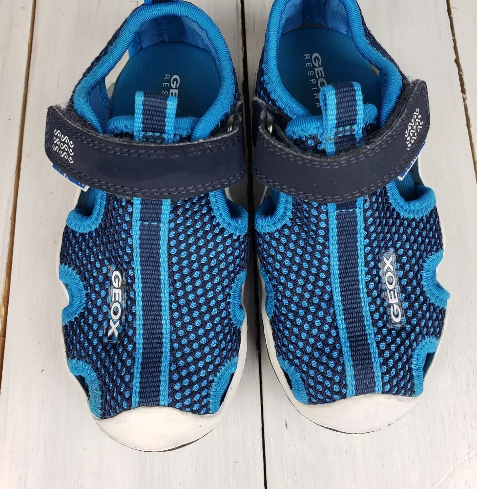 Geox Blue and Navy Kids' Mesh Sandal Sneakers